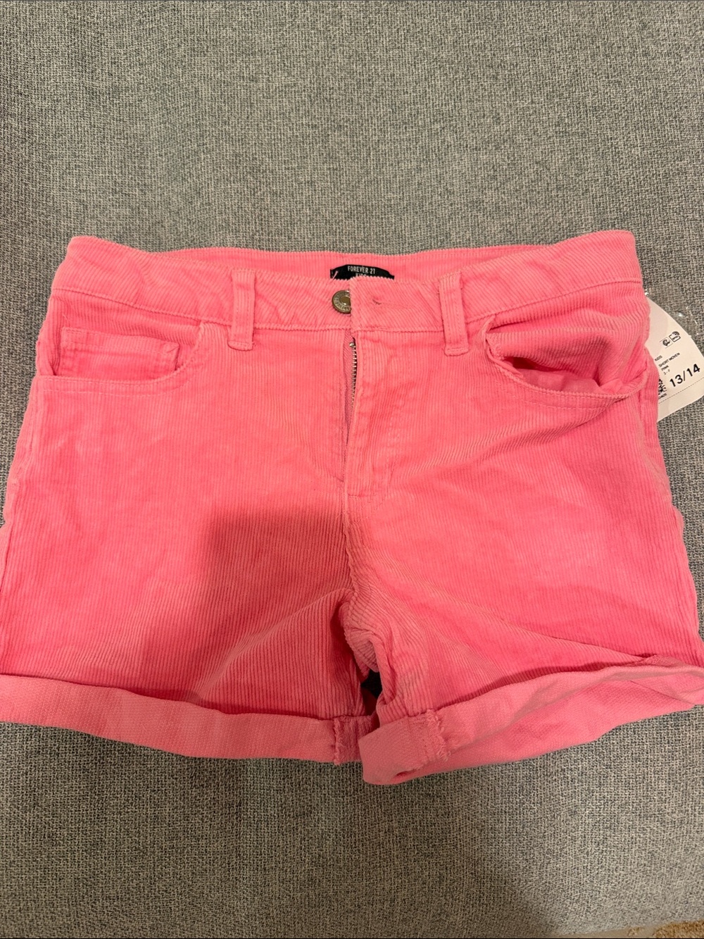 Forever 21 kids Pink Corduroy Roll-Hem Shorts